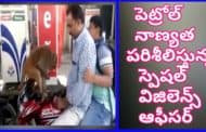 WhatsApp Video Funny Monkey Petrol Station Video || Petrol Quality inspection | Vizagvision