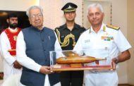 Vice Admiral Atul Kumar Jain, FOCINC ENC calls on Biswabhusan Harichandan Hon'ble Governor of Andhra Pradesh