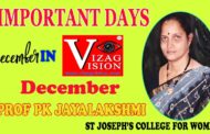 Important Days December Month 2021 | Prof PK Jayalakshmi,St Joseph’s College | Visakhapatnam