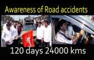 Awareness of Road accidents in India tour by Ravi Varma 120 days 24000 kms Beach Road Visakhaptnam
