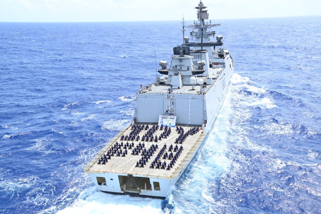 Vizag Vision : INS Satpura Kick Starts International Day of Yoga in the Pacific Ocean