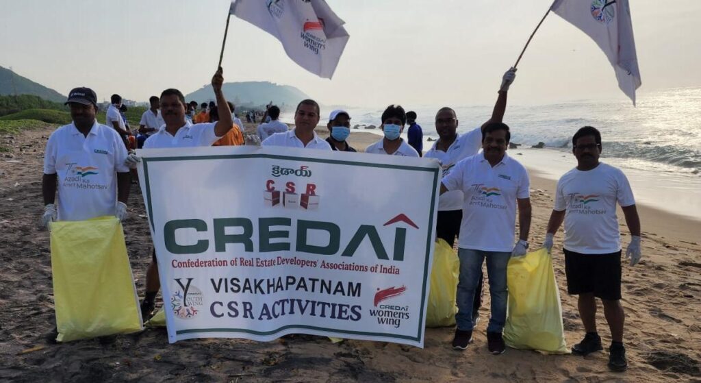 Vizagvision: CREDAI-Visakhapatnam participates in “Beach Clean Up” event.