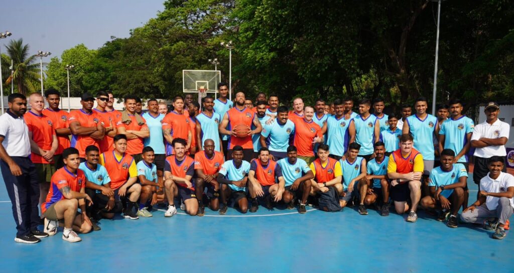 Visakhapatnam Vizagvision : Armed Forces personnel of 🇮🇳 & 🇺🇸 engaged in friendly matches of volleyball & basketball as part of the social interaction during the Harbour Phase of Ex Tiger Triumph-2024 at Visakhapatnam