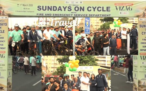 63rd Edition of Fit India Sundays on Cycle Rally RK Beach in Visakhapatnam Vizag Vision