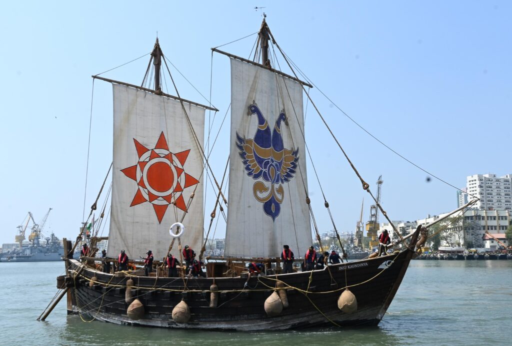 Vizagvision:Raksha Rajya Mantri flags-in INSV Kaundinya following successful completion of its maiden overseas voyage to OmanShri Sanjay Seth encourages youth to embrace adventure & innovation rooted in civilisational confidence Raksha Rajya Mantri Shri Sanjay Seth, on March 02, 2026, flagged-in to Naval Dockyard, Mumbai, Indian Naval Sailing Vessel (INSV) Kaundinya, a traditionallyconstructed stitched sailing vessel of the Indian Navy, which has returned home after the successful completion of her historic maiden overseas voyage to Muscat, Oman.Addressing the gathering, Raksha Rajya Mantri highlighted the national significance of the project, stating that INSV Kaundinya represented the revival of India’s ancient maritime knowledge systems and would serve as an inspiration to the youth of thecountry. He underscored the courage, resilience, and the spirit of rediscovery reflected by the voyage, encouraging young Indians to embrace adventure and innovation rooted in civilisational confidence.Speaking on the occasion, Flag Officer Commanding-in-Chief, Western Naval Command Vice Admiral Krishna Swaminathan commended the crew for their extraordinary dedication and professionalism in sailing a traditionally constructedstitched vessel across the Arabian Sea. He underscored the immense hard work involved from conceptualisation and research to design, traditional construction, crew training and execution of the voyage. Operating a square-sailed, stitched wooden vessel without modern structural reinforcements required exceptional planning, seamanship, teamwork, and endurance,making the successful completion of the expedition a remarkable achievement for theIndian Navy. As INSV Kaundinya made her ceremonial entry, she was welcomed with a colourful parade of sails and a traditional water arc salute, creating a spectacular and emotionally charged atmosphere in the harbour. The event symbolised both pride in India’s maritime heritage and admiration for the crew’s accomplishment Consul General of the Sultanate of Oman Mr Mahboob Issa Alraisi in Mumbai,senior officers, veterans, representatives from Hodi Innovations, eminent members of civil society, members of the maritime community, historians and sailing enthusiasts were present on the occasion.INSV Kaundinya is a 20-metre, traditionally constructed stitched sailing vessel of the Indian Navy, inspired by a 5th century CE depiction from the Ajanta Caves. Built using ancient Indian shipbuilding techniques in which wooden planks are stitchedtogether with coir rope and sealed with natural resins, the vessel represents a revival of India’s rich maritime heritage. Inducted into the Navy in May 2025 and named after the legendary mariner Kaundinya, she symbolises India’s historic seafaring traditions andcivilisational linkages across the Indian Ocean.