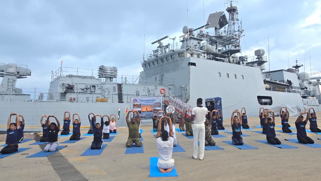Vizagvision New Delhi : INDIAN NAVAL SHIP TRIKAND CONCLUDES PORT CALL AT MAPUTO,MOZAMBIQUE INS Trikand, a frontline guided missile frigate of the Indian Navy,concluded her port call at Maputo, Mozambique on 29 Mar 2026.During the port call, joint training and professional engagements were conducted, enhancing strengthening interoperability and maritime cooperation between the Indian Navy and the Mozambique Navy.HADR relief material from India was handed over in presence of HisExcellency Dr. Ussene Hilario Isse, Health Minister of Republic ofMozambique; His Excellency Shri Robert Shetkintong, High Commissioner of India to Mozambique, and other senior government and military functionaries. A medical camp was also conducted at Mozambique Navy Hospital. Capt Sachin Kulkarni, Commanding Officer, called on the High Commissioner of India to Mozambique.On departure, the ship undertook joint EEZ surveillance and trainingactivities with personnel from Mozambique Navy embarked onboard, prior proceeding for planned operational deployment.The port call underscores India’s vision of MAHASAGAR (Mutual andHolistic Advancement for Security and Growth Across Region) andreinforces the Indian Navy’s commitment to remain the preferred security partner and first respo