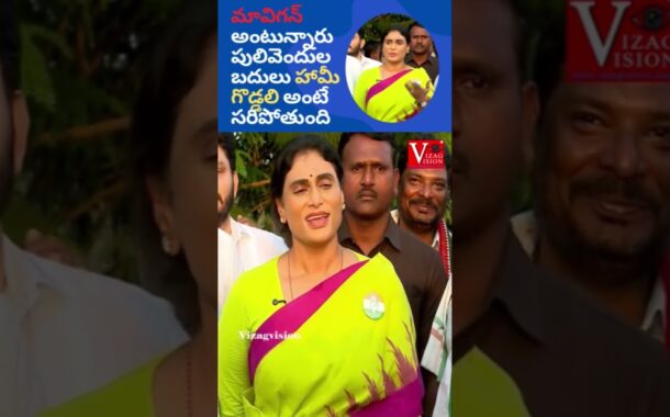మావిగన్ అంటున్నారు ఇక్కడ పులివెందుల బదులు హామీ గొడ్డలి అంటే సరిపోతుంది #vizagvision #ytshots #షర్మిల