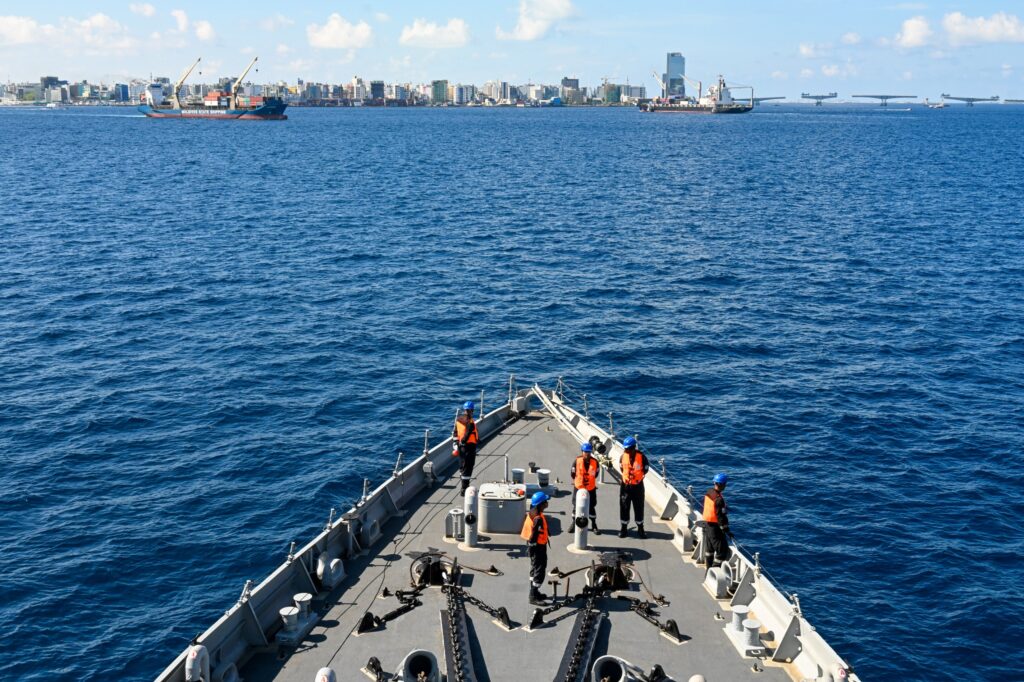 Vizagvision Visakhapatnam: INS SUNAYNA (IOS SAGAR) ARRIVES AT MALE, STRENGTHENING MARITIME TIES WITH MALDIVESIndian Navy’s INS Sunayna, deployed under Indian Ocean Ship (IOS)SAGAR initiative, arrived at Male on 06 Apr 2026, marking the first port call of her operational deployment. The ship was accorded a warm welcome by the Maldives National Defence Force (MNDF), underscoring a strong and enduring maritime partnership, and close regional ties between the two nations. Notably, two MNDF personnel are also part of the multinational crew embarked onboard.During transit to Male, the international crew undertook intensive training in seamanship, small arms firing, and damage control drills – reflecting a strong emphasis on collective readiness, operational interoperability, and maritime cooperation. The deployment highlights Indian Navy’s continued commitment to strengthening maritime partnerships and capacity building across the Indian Ocean Region, thereby enhancing mutual trust and regional security.On arrival, Shri G. Balasubramanian, High Commissioner of India toMaldives, visited the ship and interacted with the multinational crew. A range of professional and social interactions and sporting engagements are planned during the port call aimed at fostering closer cooperation and camaraderie. A Passage Exercise (PASSEX) with the MNDF Coast Guard is also scheduled upon the ship’s departure. IOS SAGAR, with international crew from 16 Friendly Foreign Countries (FFCs), is on deployment to the South East Indian Ocean Region, reinforcing India’s Neighbourhood First policy and the vision of MAHASAGAR (Mutual and Holistic Advancement for Security and Growth Across Regions). The ship was ceremonially flagged off from Mumbai on 02 Apr 2026 by Raksha Rajya Mantri Shri Sanjay Seth. This initiative reflects the enduring vision of ‘One Ocean, One Mission,’ further strengthening maritime ties between India and its maritime neighbours